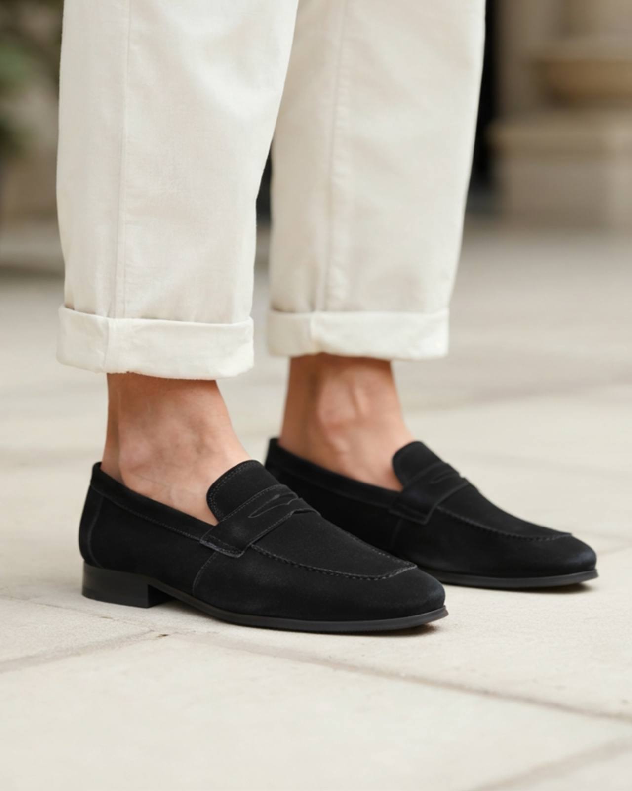 AVASÉ Suede Penny Loafers