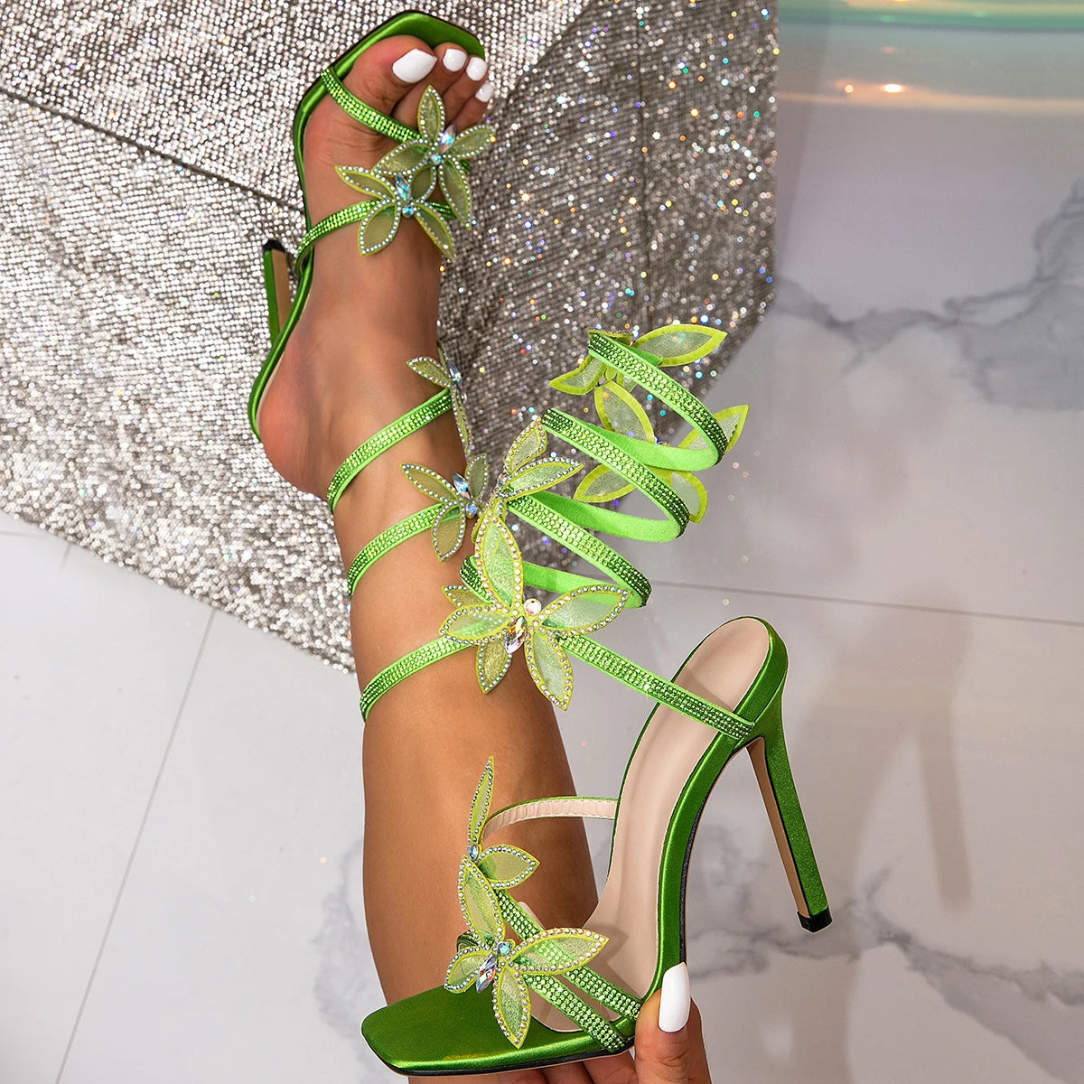 AVASÉ - Azurae Butterfly Wrap up Heels