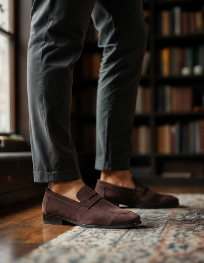 AVASÉ Suede Penny Loafers