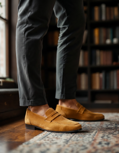 AVASÉ Suede Penny Loafers
