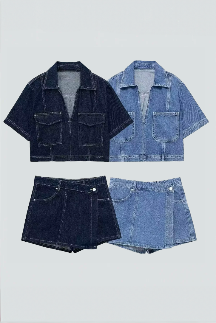 Avasé - Denim Set V Schnitt