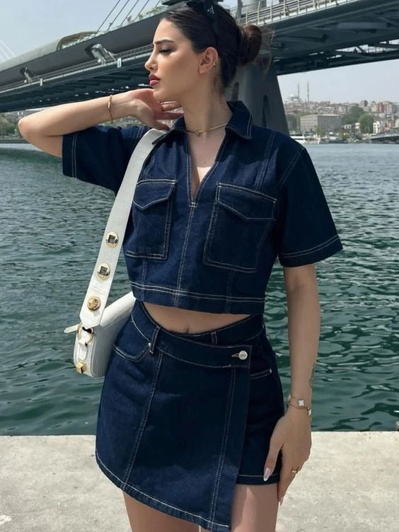 Avasé - Denim Set V Schnitt